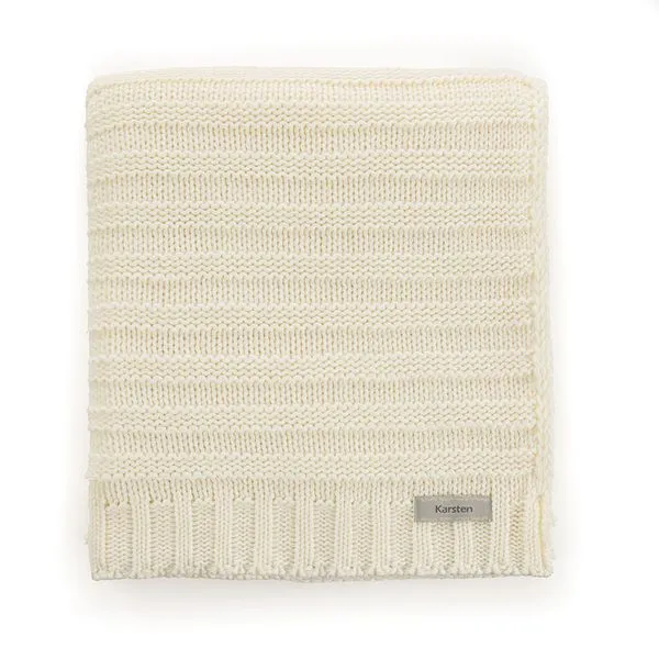 Manta Decorativa de Tricot Elana Marfim
