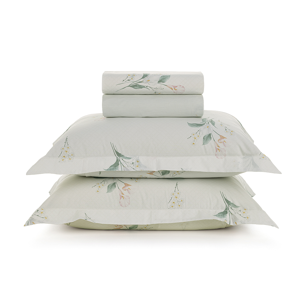  Jogo de Cama King 200 Fios 100% Algodão Lydia