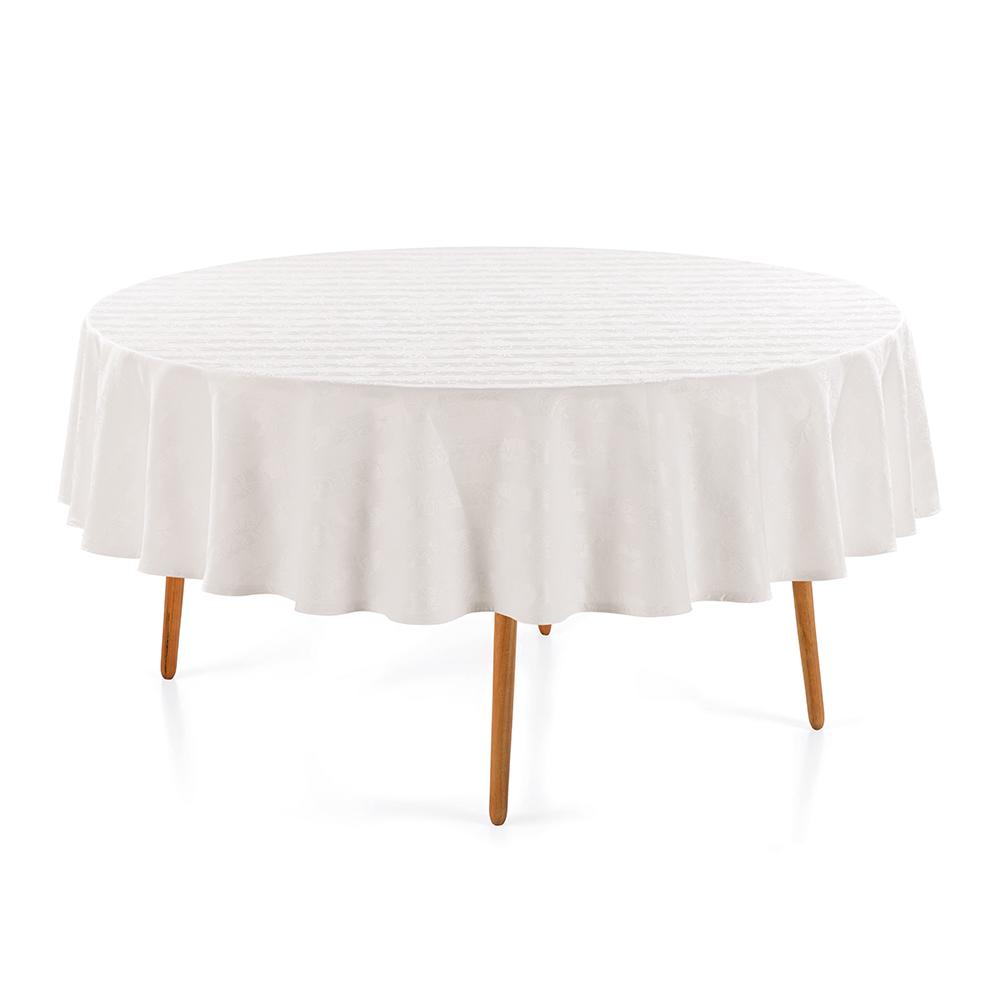 Toalha de Mesa Redonda 6 Lugares Campestre Branco