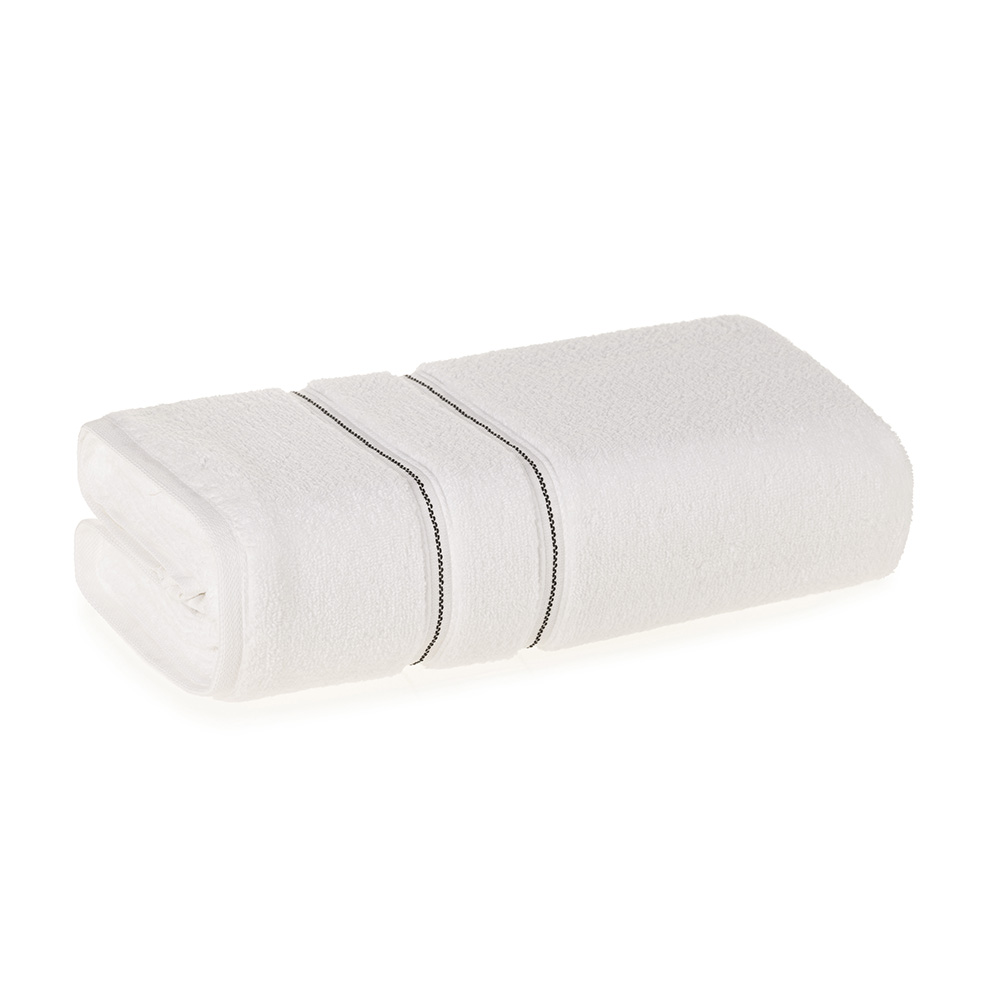  Toalha de Banho Fio Zero Twist 100% Algodão Plaza Branco/Preto