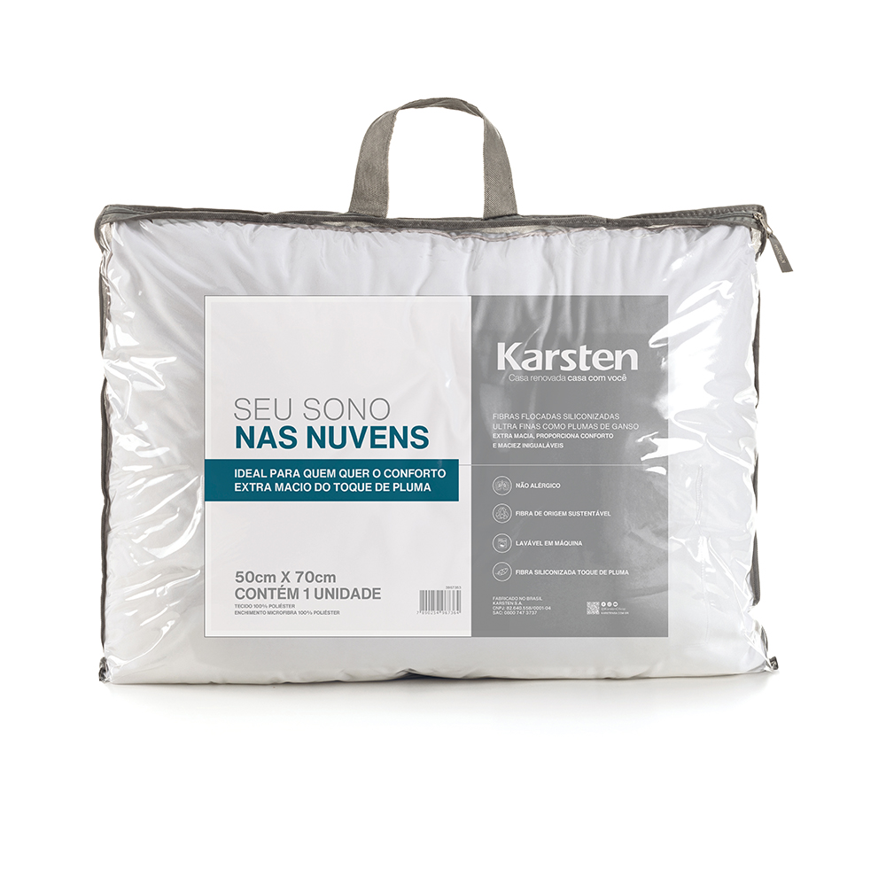  Travesseiro 100% Poliéster Aconchego Seu Sono nas Nuvens