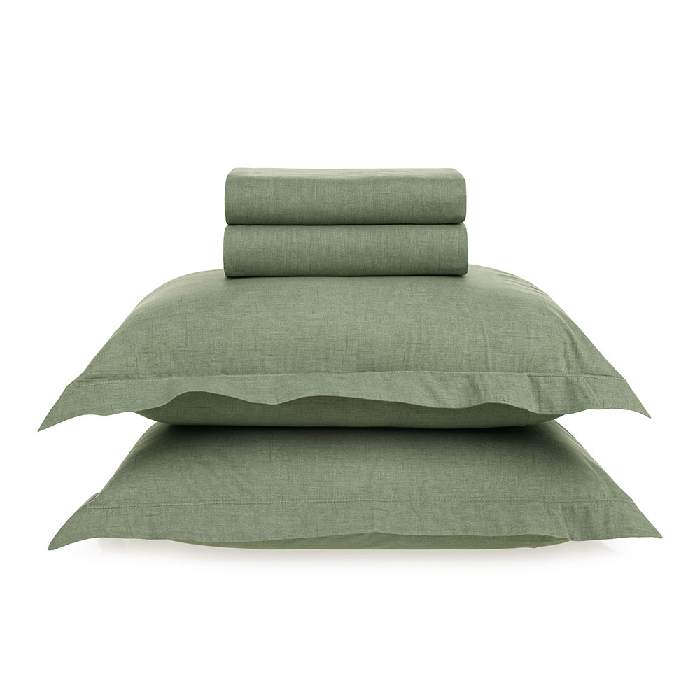  Jogo de Cama Casal 100% Algodão Tesso Verde