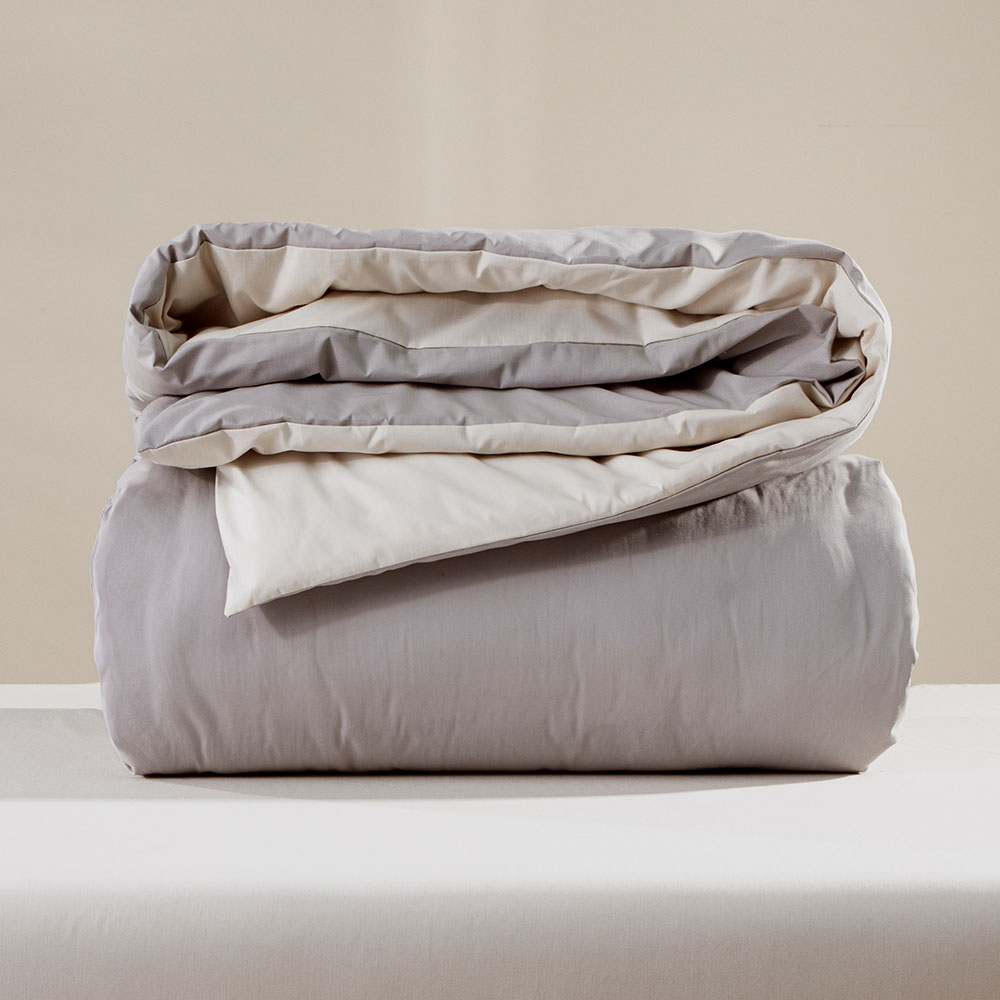 Capa de Edredom Duvet Duo Liso Max Casal Argila/Titânio